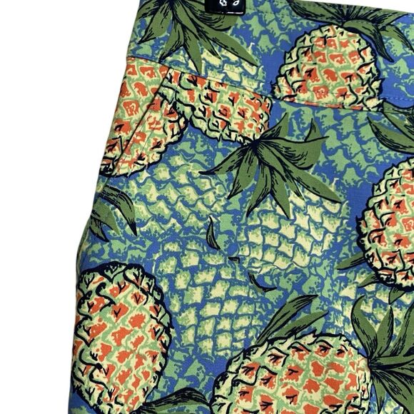 Talbots Skirt 8 Petite Pineapple Print Pockets Tropical Vacation Beach Retro - Picture 4 of 10